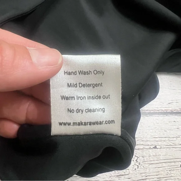 Makara Wear Luna Long Sleeve Swimsuit High Neck One Piece Black size Medium - Picture 10 of 15